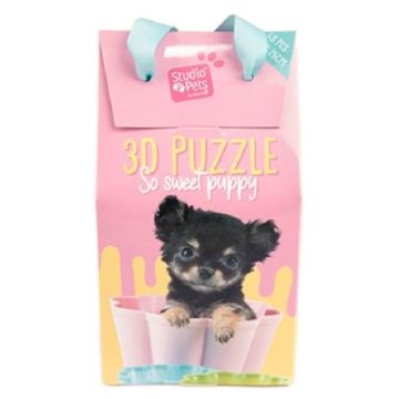 Puzzle 3D pentru copii Studio Pets - Cățeluș Chihuahua, 48 piese