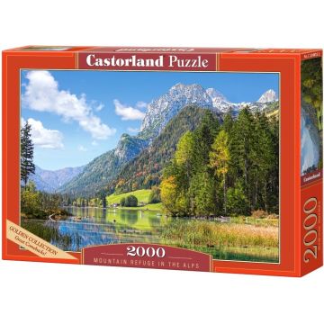 Puzzle Castorland din 2000 de piese - Refugiul de munte în Alpi
