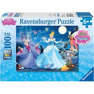 Puzzle cu brocart Ravensburger din 100 XXL de piese - Cenușăreasa fermecătoare