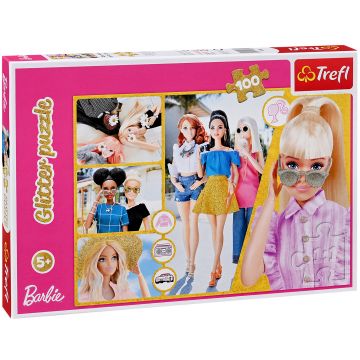 Puzzle cu brocart Trefl din 100 de piese - Barbie
