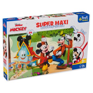 Puzzle cu două fețe Trefl din 24 de piese maxi - Mickey Mouse și prietenii