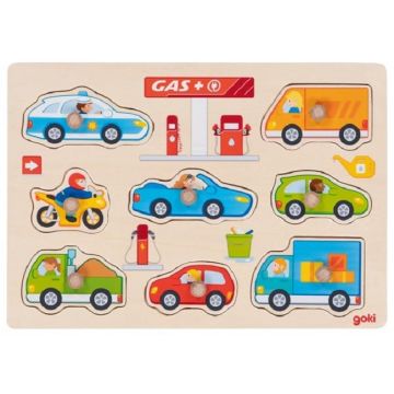 Puzzle cu mâner Goki - Benzinărie