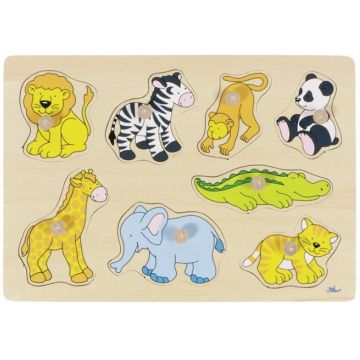 Puzzle cu mâner Goki - Grădina zoologică