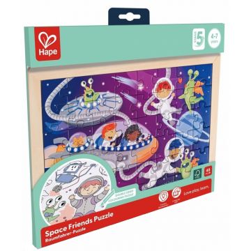Puzzle de lemn Hape International - Prieteni spațiali