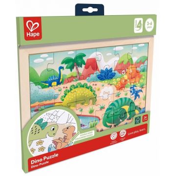 Puzzle din lemn Hape International - Dinozauri