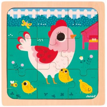 Puzzle din lemn Janod - Hen House
