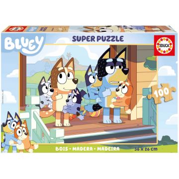Puzzle din lemn pentru copii Educa din 100 de piese - Bluey