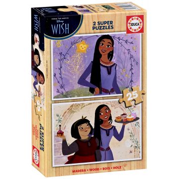 Puzzle din lemn pentru copii Educa din 2 x 25 de piese - Dorință