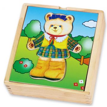 Puzzle din lemn pentru îmbrăcat Viga - Urs