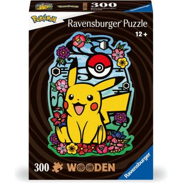 Puzzle din lemn Ravensburger din 300 de piese - Pokemon: Pikachu
