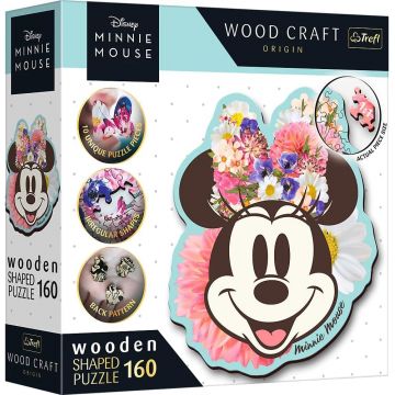 Puzzle din lemn Trefl din 160 de piese - Minnie Mouse elegantă