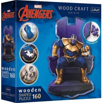 Puzzle din lemn Trefl din 160 de piese - Thanos pe tron