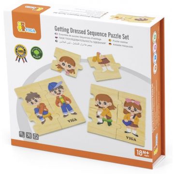 Puzzle din lemn Viga - Învățați să vă îmbrăcați