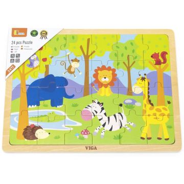 Puzzle din lemn Viga - Safari, 24 piese