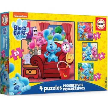 Puzzle Educa 4 în 1 - Enigmele lui Blue
