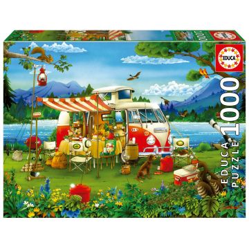 Puzzle Educa din 1000 de piese - Vacanța în camping