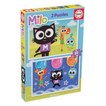 Puzzle Educa din 2 x 20 de piese - Milo