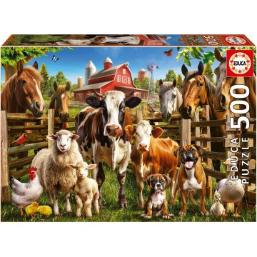 Puzzle Educa din 500 de piese - Prieteni la fermă