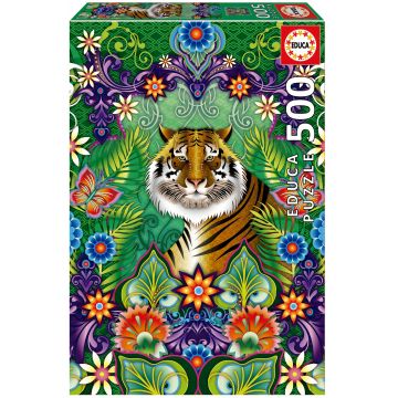Puzzle Educa din 500 de piese - Tigrul bengalez alb