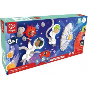 Puzzle educațional 3 în 1 Hape International - Galaxy