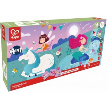 Puzzle educațional 4 în 1 Hape International - Țară de poveste