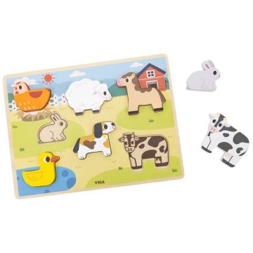 Puzzle în relief Viga Toys - Fermă
