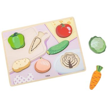 Puzzle în relief Viga Toys - Legume