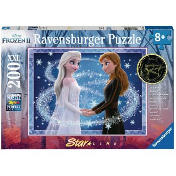 Puzzle luminos Ravensburger din 200 XXL de piese - Frozen, Elsa & Anna