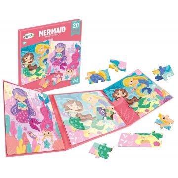 Puzzle magnetic 2 în 1 Raya Toys - Mermaids, 2 x 20 de piese