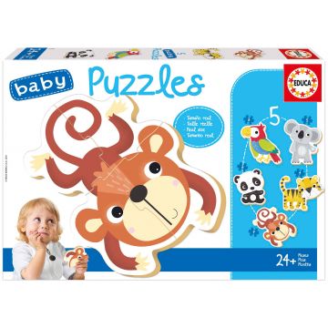 Puzzle pentru bebeluși Educa 5 în 1 - Natura sălbatică