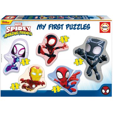 Puzzle pentru bebeluși Educa 5 în 1 - Spidey și prietenii săi minunați