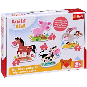 Puzzle pentru bebeluși Trefl 4 în 1 - La fermă