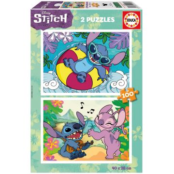 Puzzle pentru copii Educa 2 x 100 piese - Stitch