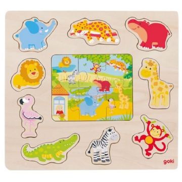 Puzzle pentru copii Goki - Animale de la grădina zoologică