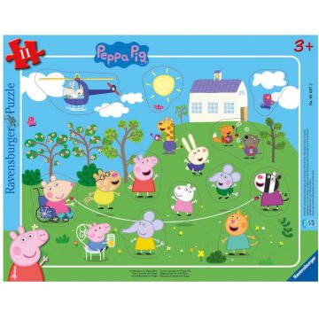 Puzzle pentru copii Ravensburger din 11 piese - Peppa Pig cu coarda de sarit