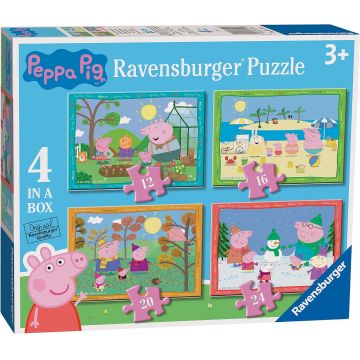 Puzzle Ravensburger 4 în 1 - Peppa Pig: Patru anotimpuri