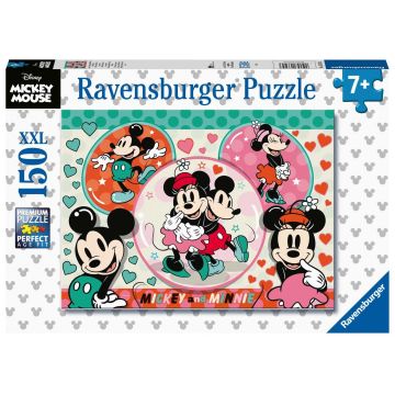 Puzzle Ravensburger de 150 XXL de piese - Mickey Mouse și Minnie Mouse
