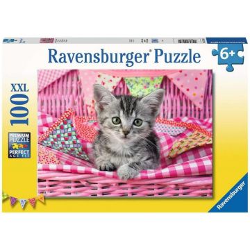 Puzzle Ravensburger din 100 XXL de piese - Pisicuță drăguță