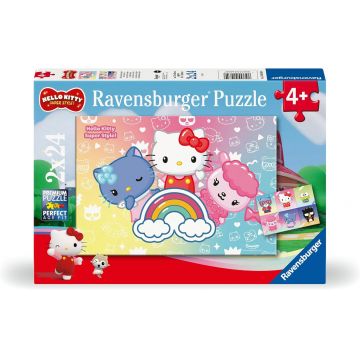 Puzzle Ravensburger din 2 х 24 de piese - Hello Kitty