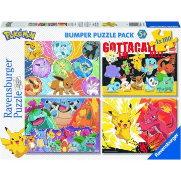 Puzzle Ravensburger din 4 х 100 de piese - Pokemon
