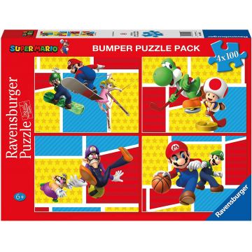 Puzzle Ravensburger din 4 х 100 de piese - Super Mario