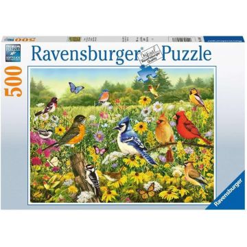 Puzzle Ravensburger din 500 de piese - Păsările de pe pajiște
