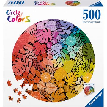 Puzzle rotund Ravensburger din 500 de piese - Cerc tropical