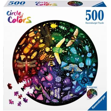 Puzzle rotund Ravensburger din 500 de piese - Insecte