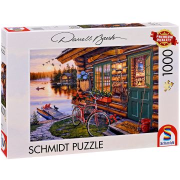 Puzzle Schmidt din 1000 de piese - Cabana de pe malul lacului