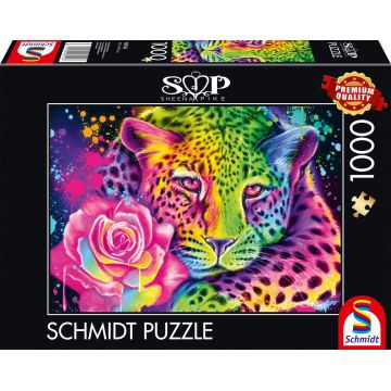 Puzzle Schmidt din 1000 de piese - Leopard neon