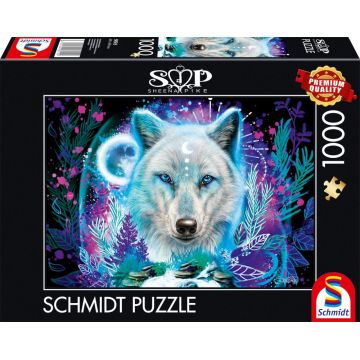 Puzzle Schmidt din 1000 de piese - Lup arctic neon