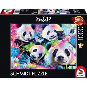 Puzzle Schmidt din 1000 de piese - Panda și curcubeu
