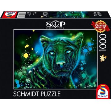 Puzzle Schmidt din 1000 de piese - Panteră albastru-verde