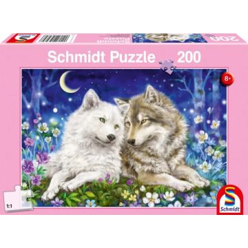 Puzzle Schmidt din 200 de piese - Pui de lupi prietenoși